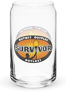 Survivor Outwit, Outplay, Outlast Can Shaped Glass - 16oz. - Officially Licensed