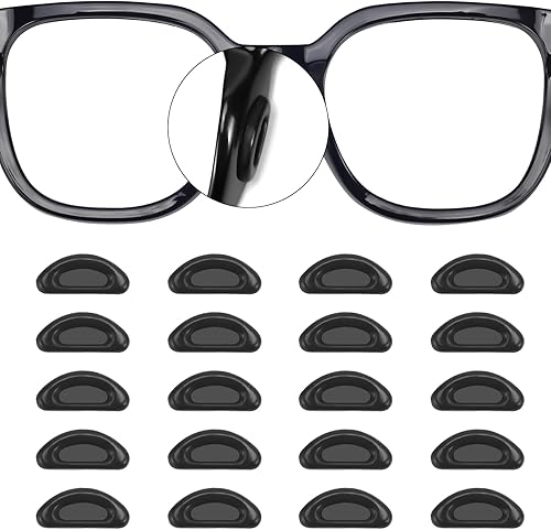 20 pares de almohadillas de nariz para gafas, de silicona, antideslizantes para gafas, lentes de sol, almohadillas finas para la nariz, almohadillas