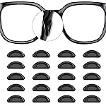 20 Pairs Eyeglass Nose Pads Stick On Silicone Anti-Slip for Glasses Sunglasses Thin Nose Pads Eyeglasses, Adhesive Nose Pad for Eyeglass, Anti Slip Eyeglass Nose Pads (Black)