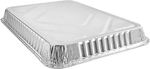 Miniatura 6 de PACTOGO Bandeja de papel de aluminio para tartas de tamaño 14 con tapa de cúpula baja transparente, 12.75 pulgadas de largo x 8.75 pulgadas de ancho