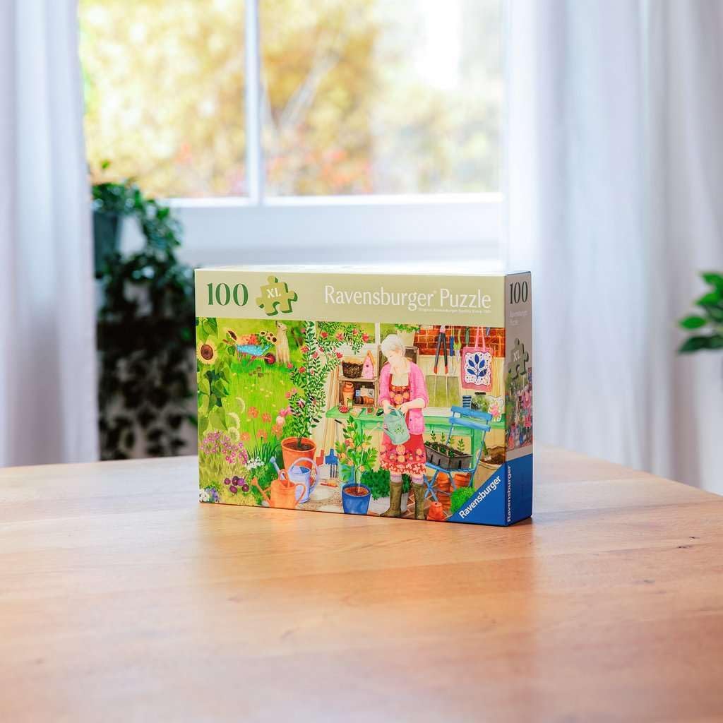 Ravensburger Feel Well - Gardening - 100 Piece Jigsaw Puzzle | A Blooming Paradise |Thicker Pieces, Large Image Format, and Included Stand | Premium Quality Puzzle Made in Europe