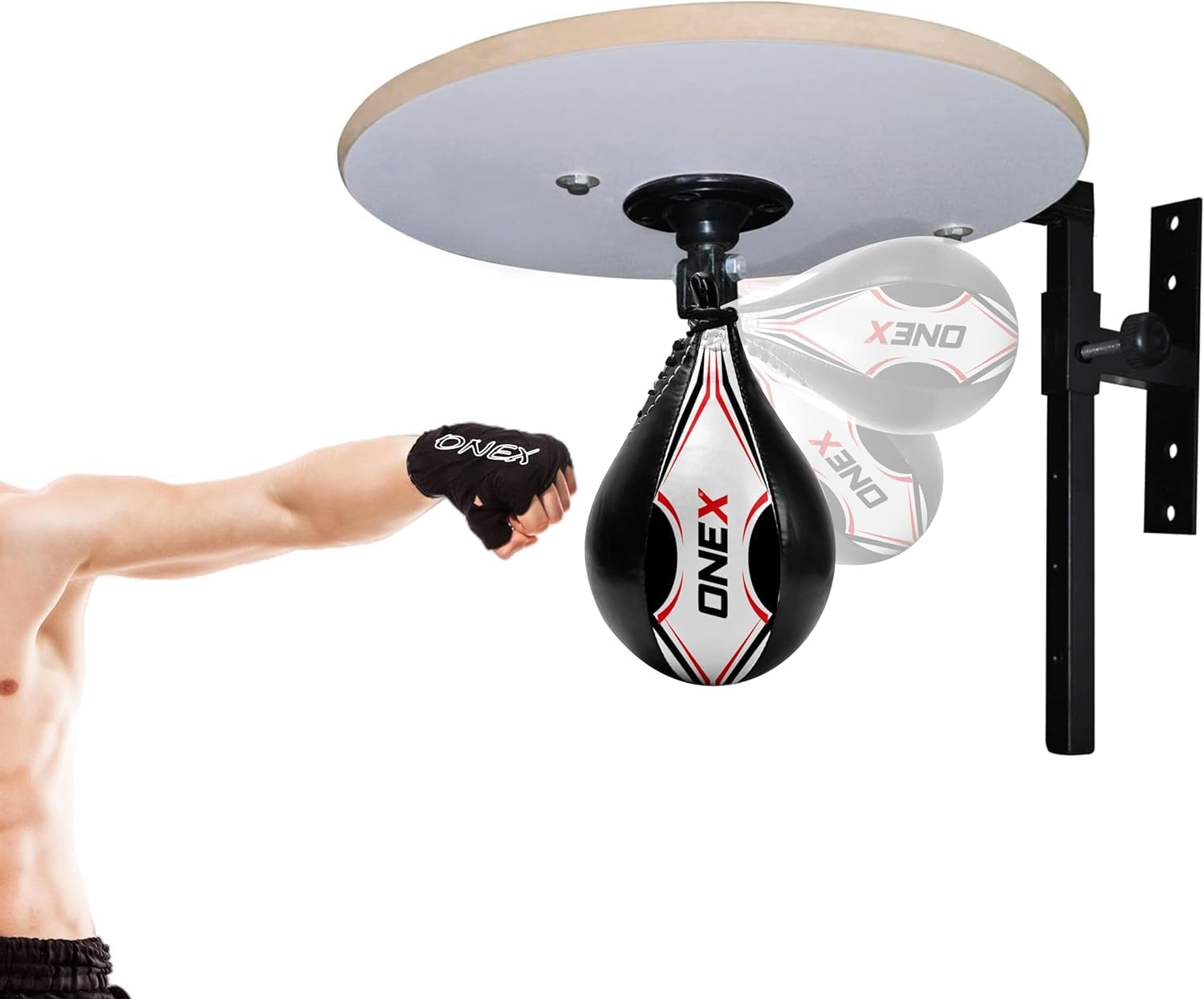 Wall Mounted Speedball Platform – Adjustable Speed Bag Stand with Synthetic Leather Punching Ball | Boxing Training Equipment for Home Gym, MMA, Muay Thai, Fitness