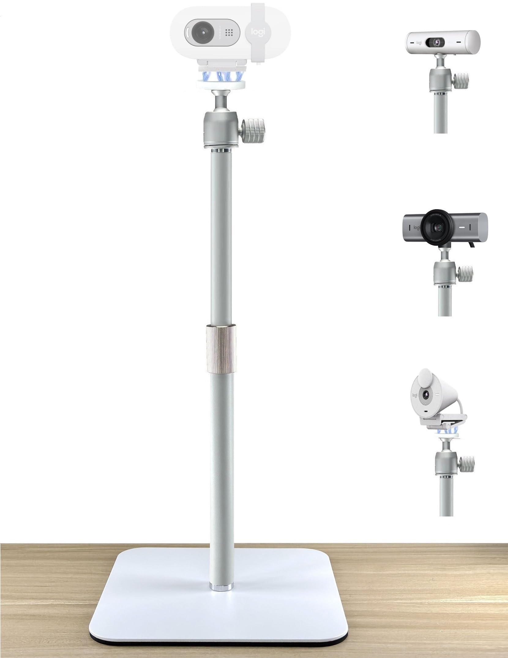 Logitech Brio 100 300 500 C270 C310 StreamCam MX Brio 4K C920 C922 C930 C925 C615 Support magnétique pour Webcam Blanc