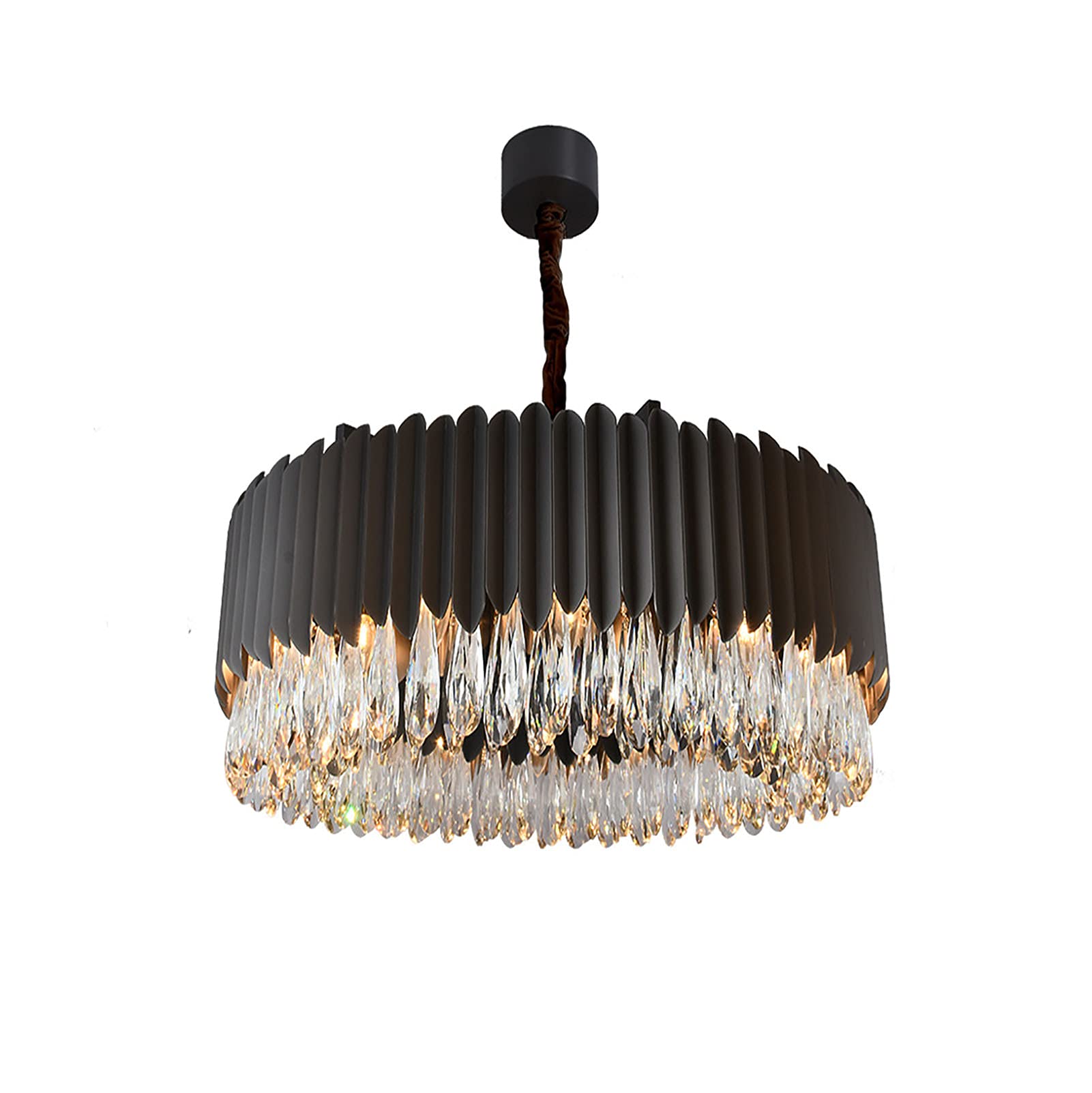 HXYSXHJUO Creative Personality Living Room Lamp,Luxury Crystal Chandelier,E14 Nordic Light Luxury Postmodern Chandelier,For Home Bedroom Villa Dining Lamp-Black. 60 * 30cm