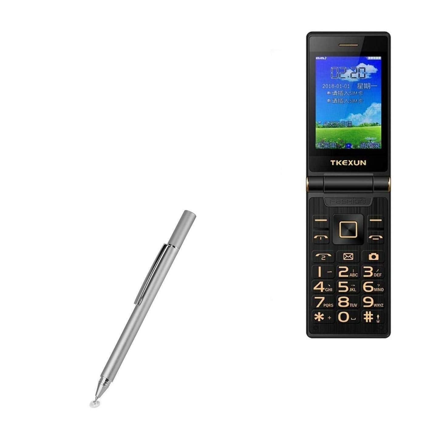 BoxWave Stylus Pen Compatible with Tkexun G10-C - FineTouch Capacitive Stylus, Super Precise Stylus Pen for Tkexun G10-C - Metallic Silver