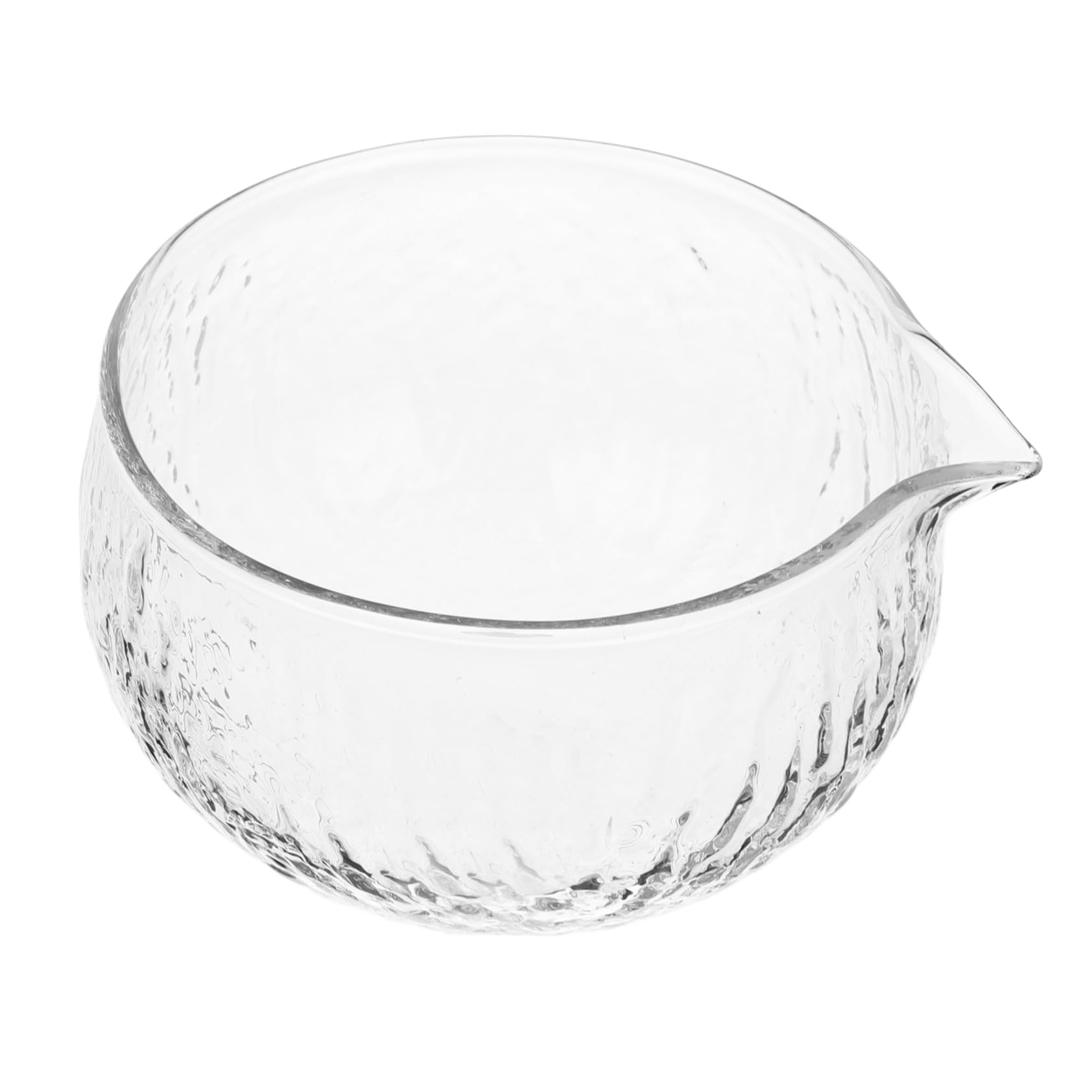 BRIGHTFUFU Clear Glass Bowl with Spout Reusable Tea Cup for Ceremony Transparent Tea Bowl Elegant Accessory