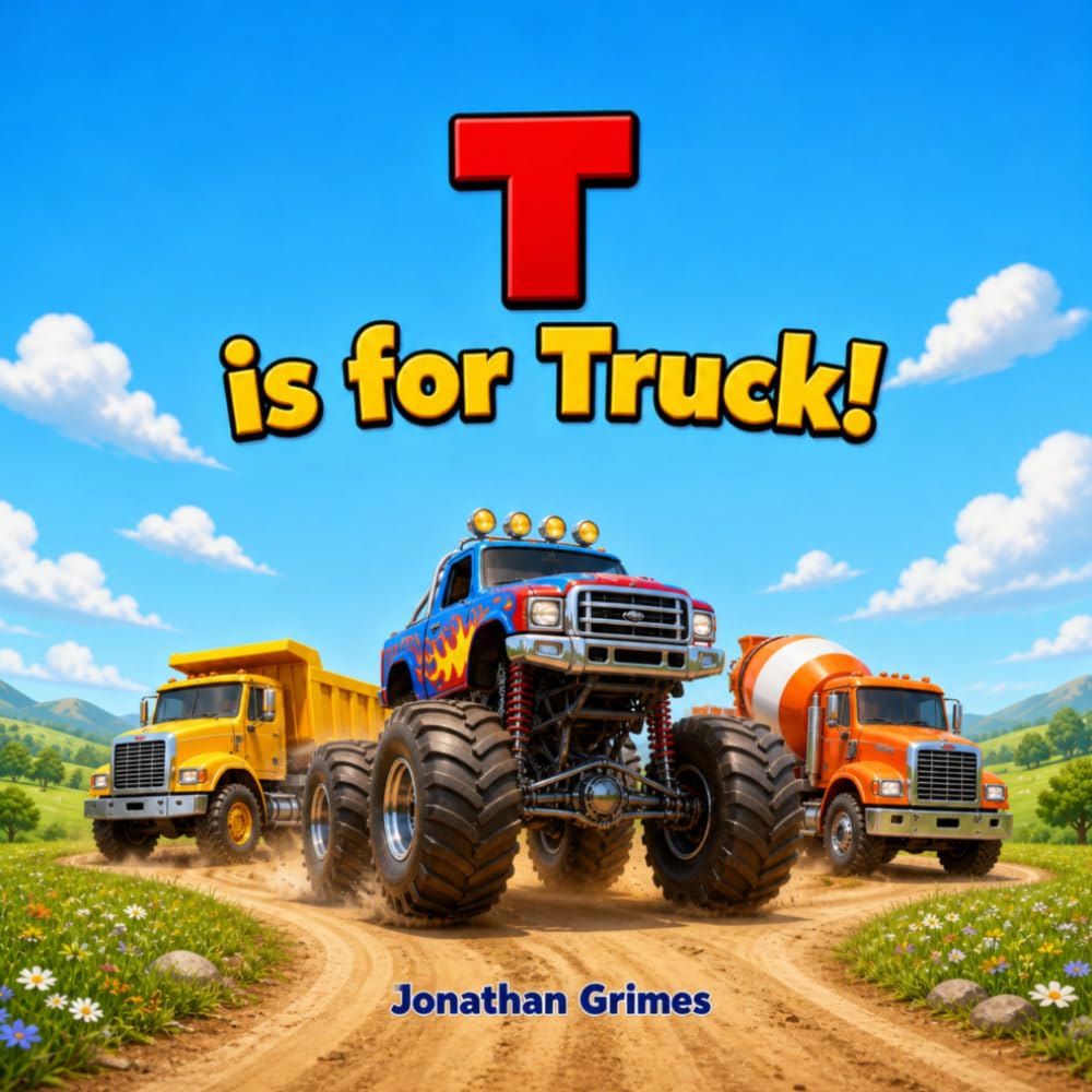 T is for Truck!: A Fun Truck ABC Book for Toddlers and Preschoolers Who Love Monster Trucks, Fire Trucks, Diggers, and Big Machines (Fun First ABC Books)