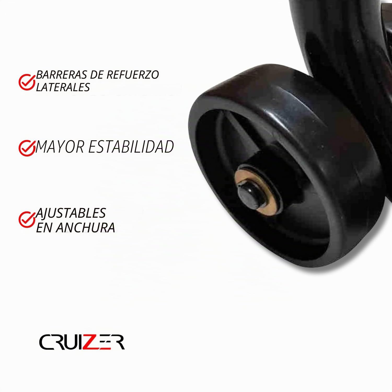 Cruizer - Caballete delantero moto universal, conos ajustables con Gradual, Negro, 48 x 40 x 10 cm