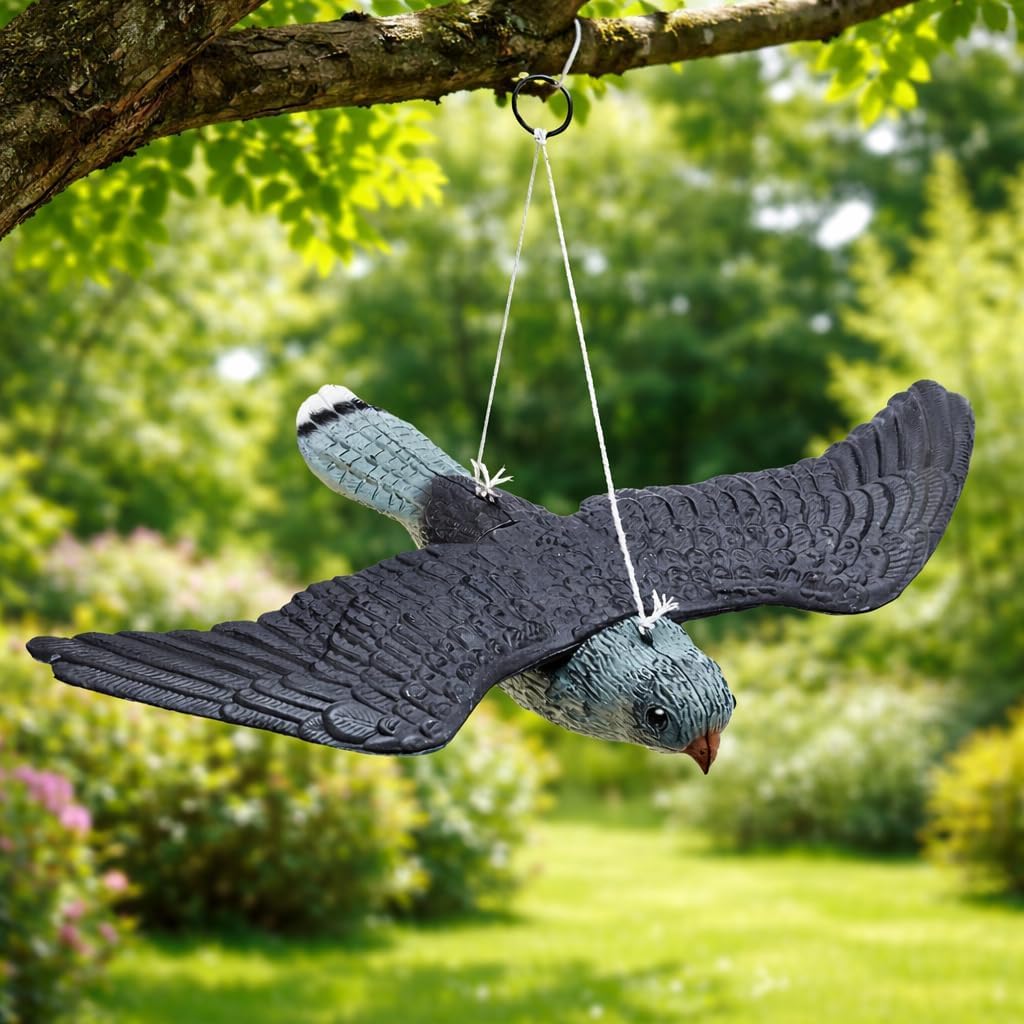 Large Bird Deterrent - bird scarer designed as an effective pigeon deterrent for gardens (One Size, Flying Hawk)