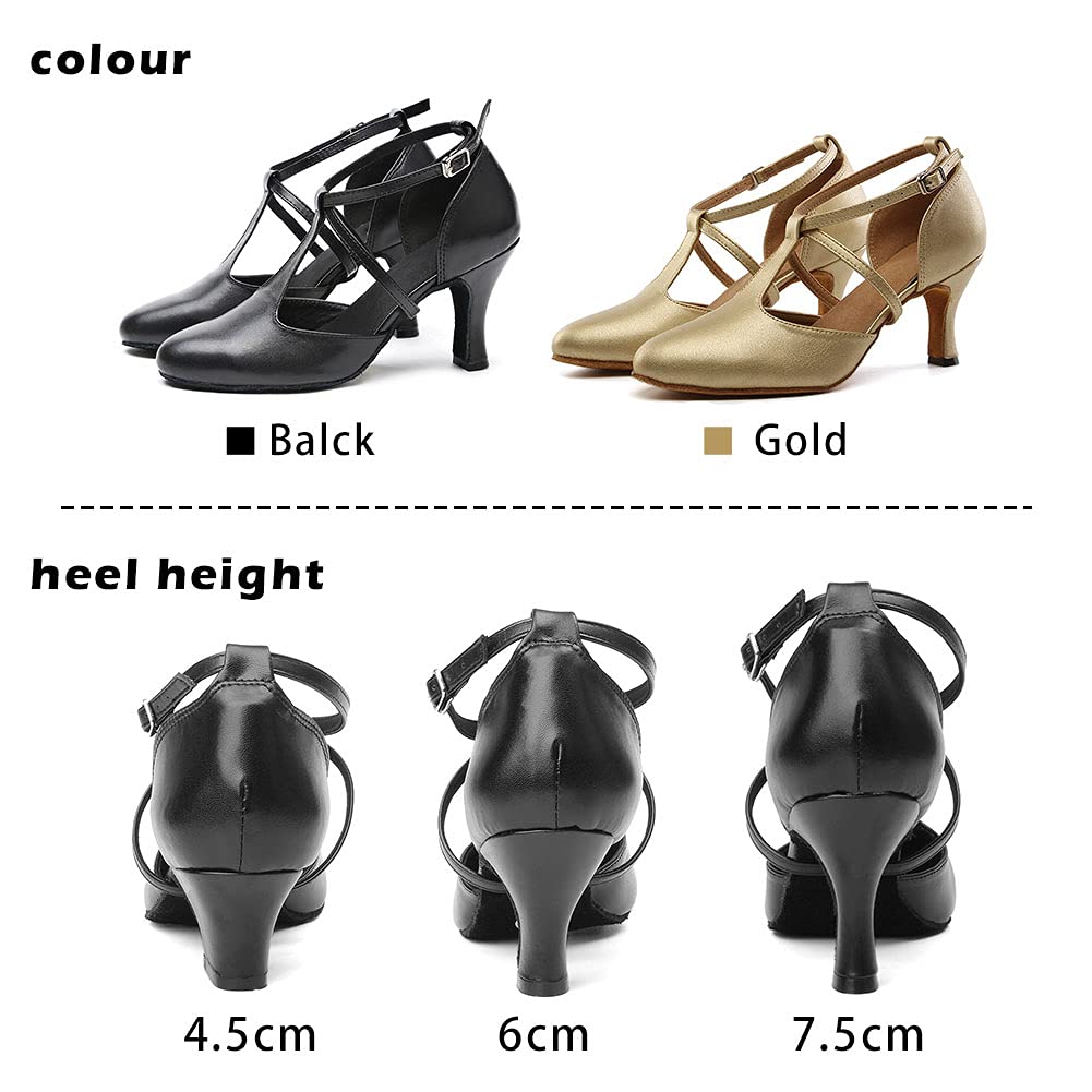 Scarpe da Ballo Latino Donna Punta Chiusa Standard Salsa Tango Moderna Valzer Samba Party,Modello-L272-6