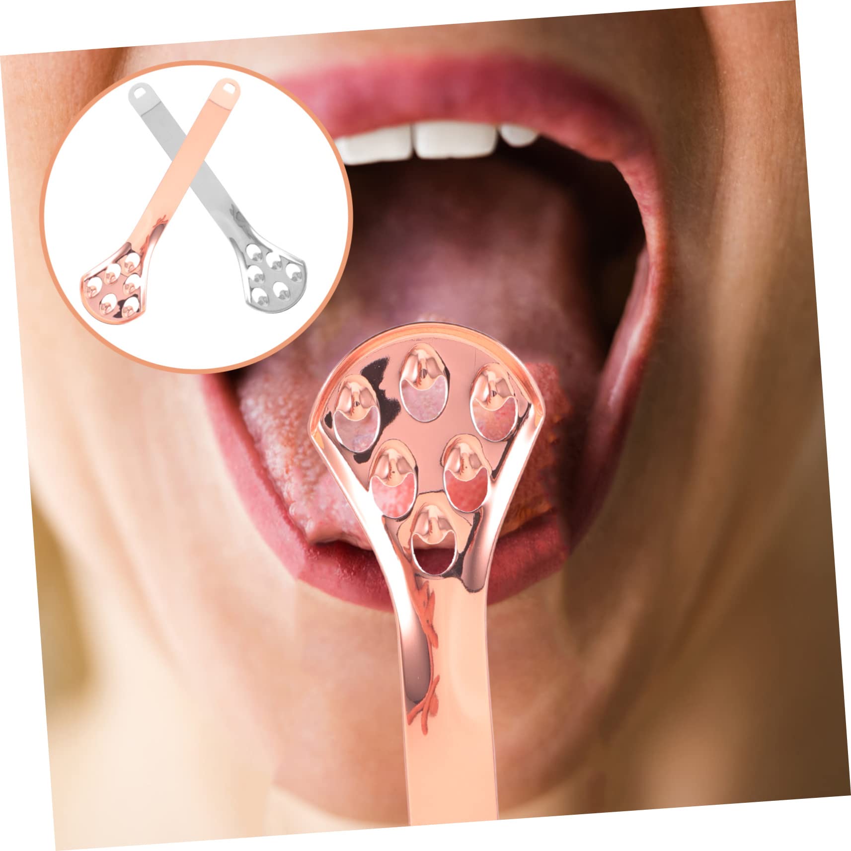 Mobestech 10pezzi Raschiatore Lingua Acciaio Inossidabile Con Manico Puliscilingua Per Adulti Per Igiene Orale e Alito Fresco Strumento Facile Da Usare Per Pulizia Profonda Della Lingua