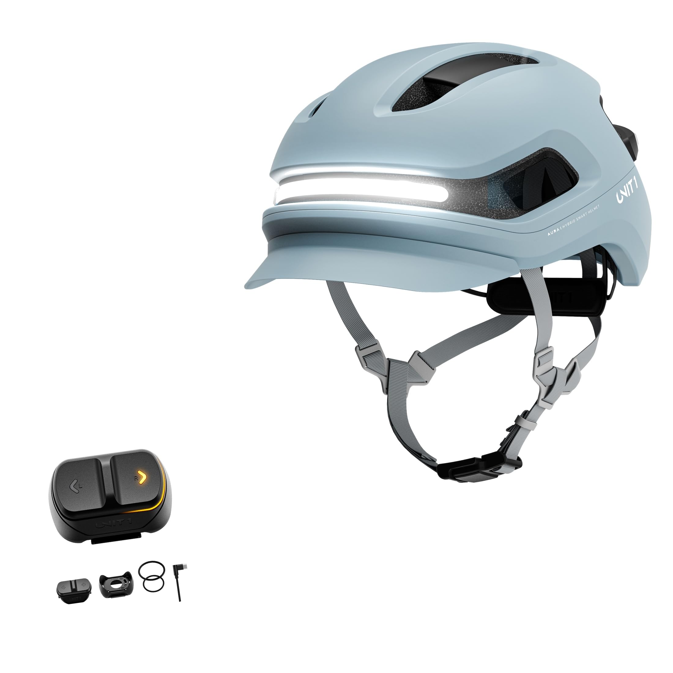 UNIT 1 Aura MIPS Smart Bike Helmet + Remote + Pro Dual Lights | Includes Remote for turn…