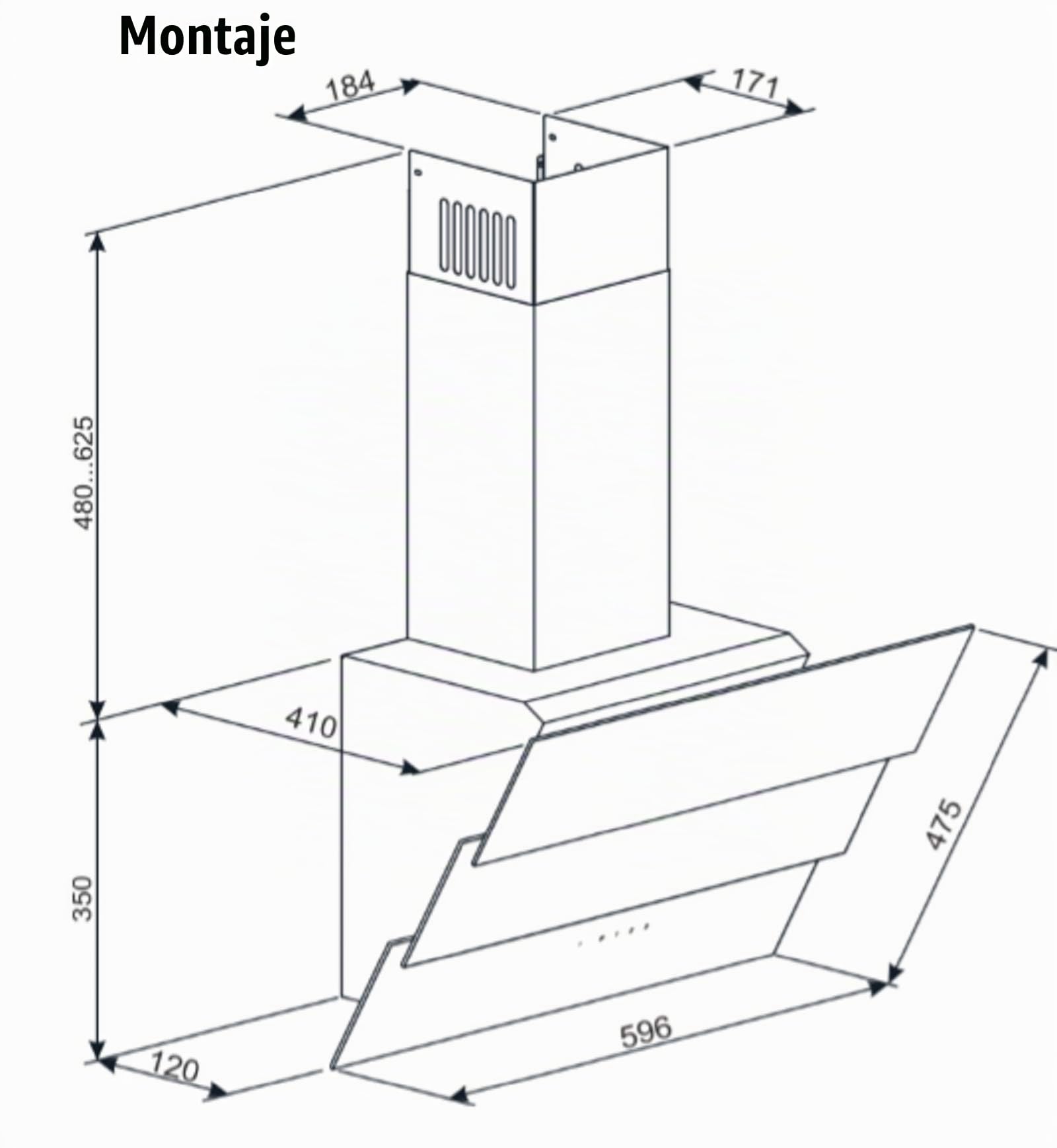 Gurari 267 - Campana extractora de pared, 60 cm, de lujo, fabricante Gurari, 3 velocidades, 1000 m3/h, LED, Hotte,Timer, Negro, Recirculación posible, ClearTouch Control,Mando a distancia