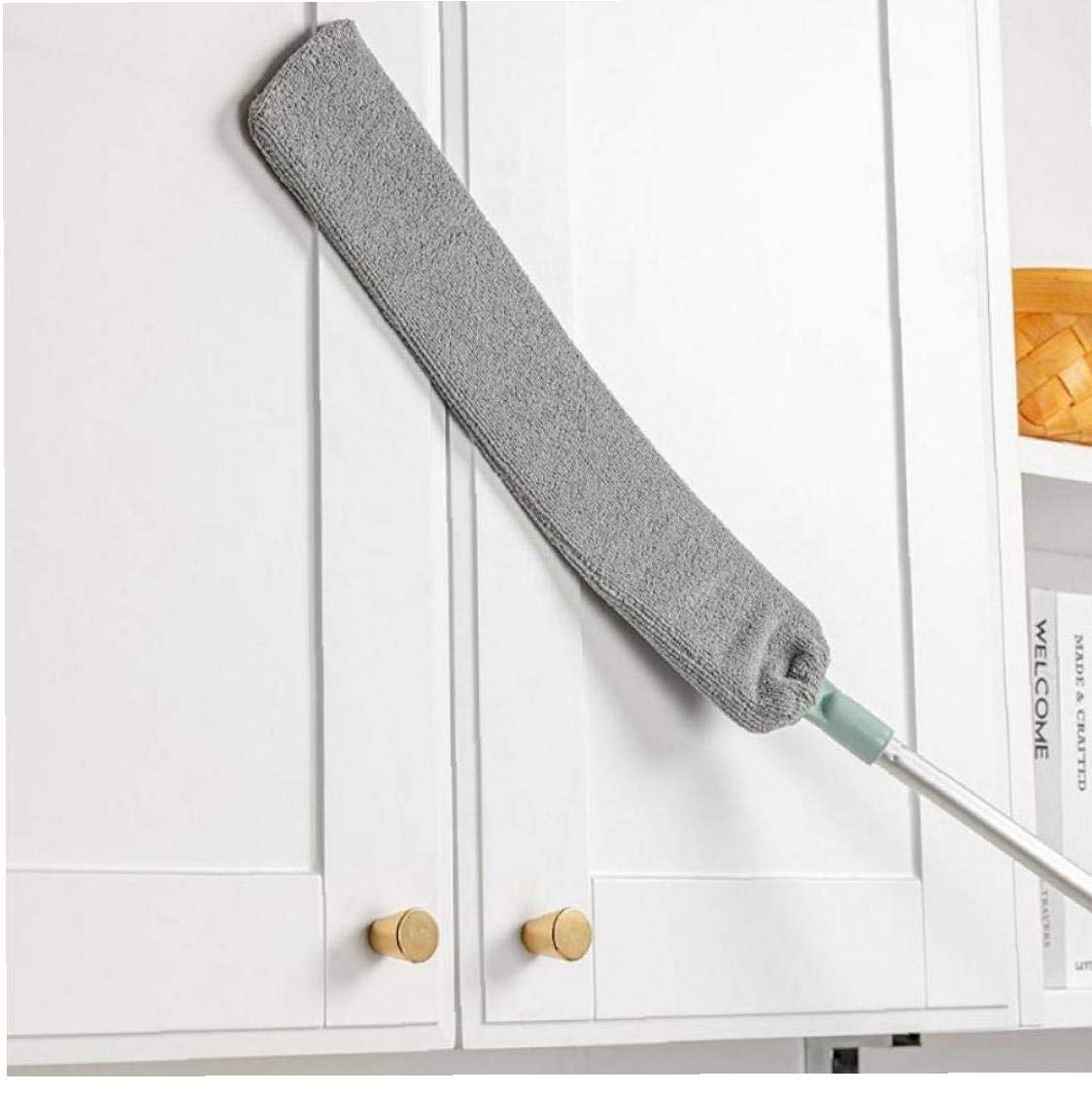 Lankater 1Pc Long Handle Dust Cleaner Brush, Telescopic Gap Dust Removal Brush Household Microfiber Duster, With Bendable Head - Wet Or Dry Use