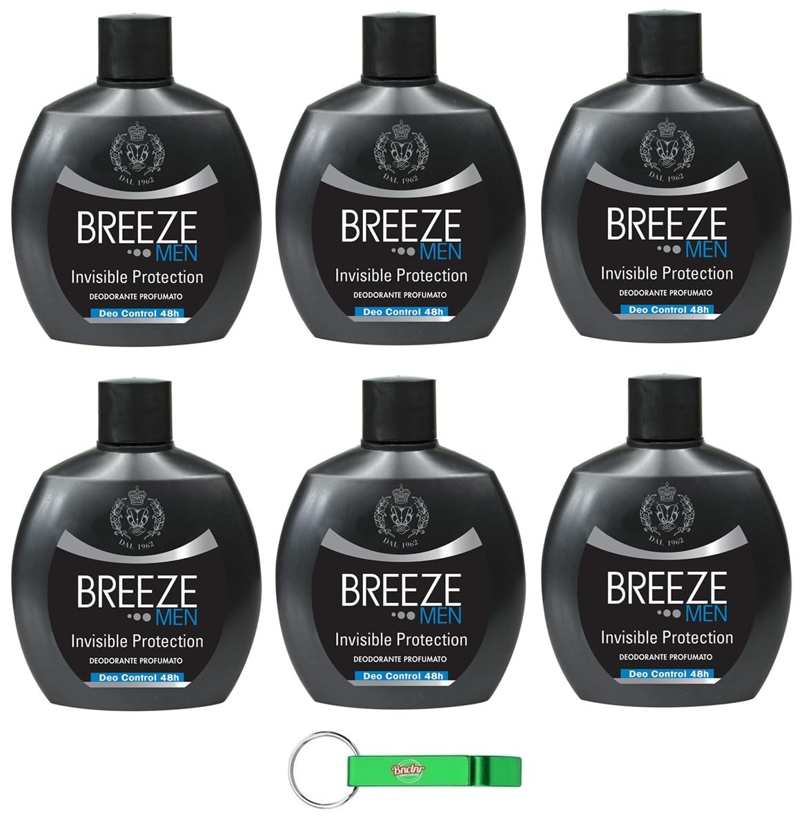 Breeze Men Invisible Protection Squeeze, deodorante senza gas e senza sali di alluminio, deodorante profumato da uomo, 100 ml + portachiavi Beni Culinari