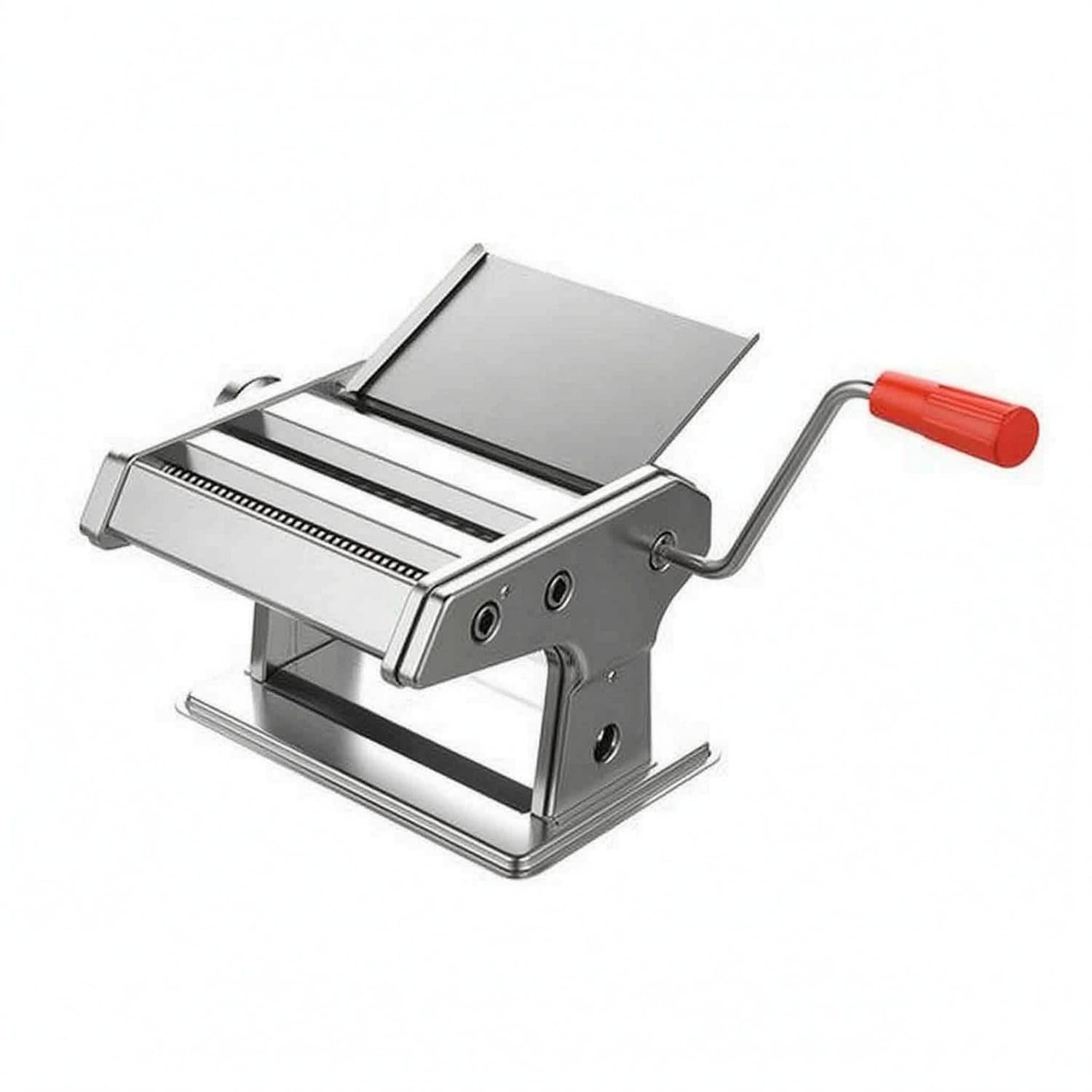 Polished Silver Tabletop Noodle Machine Hand Crank Manual Noodle Maker Compact Metal Pasta Roller Smooth Finish, Old Style Silv-image-16