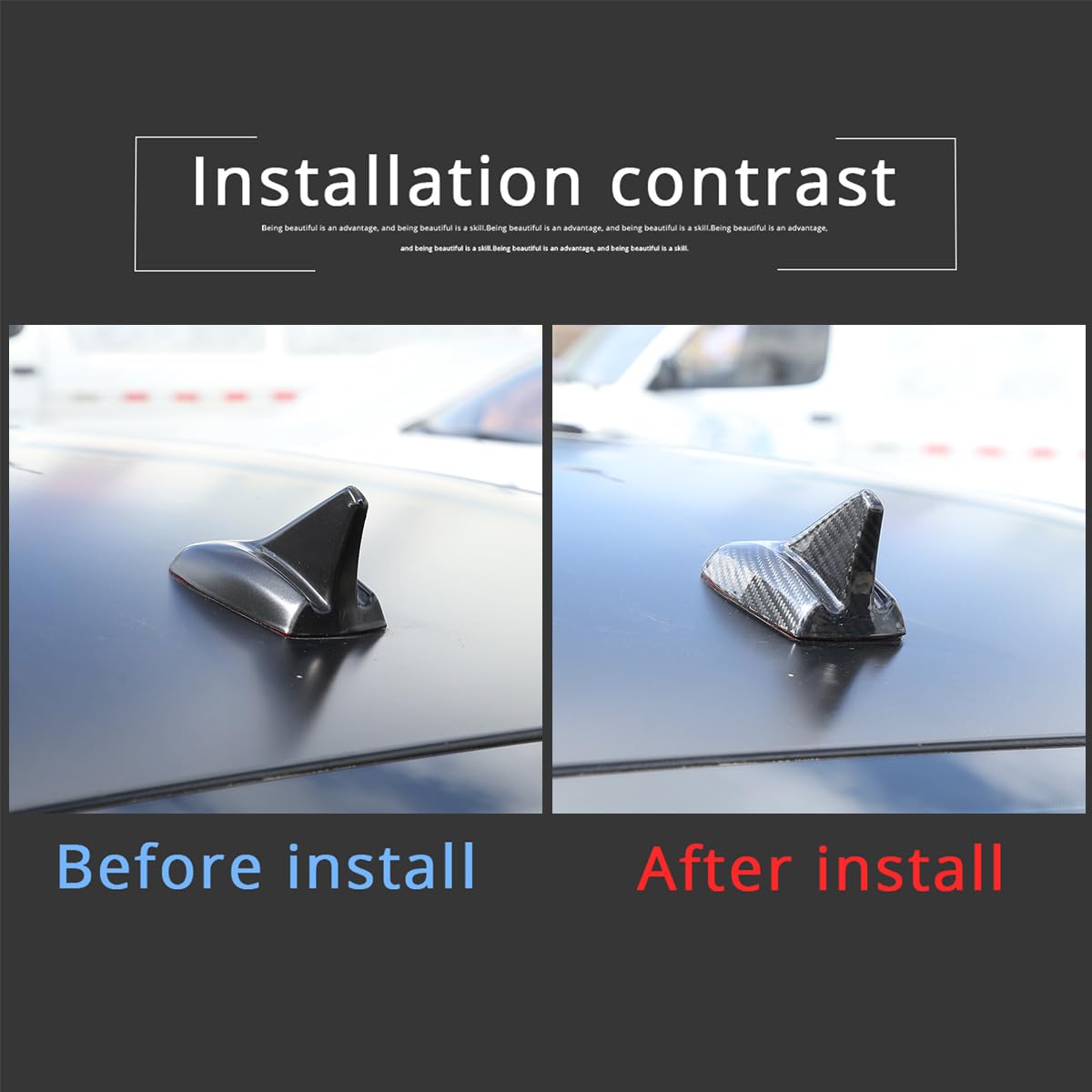 Auto Car Shark Fin Antenna Roof Aerial Cover Trim for 2013 2014 2015 2016 Maser@ti Ghibli Accessories,Absolute Real Carbon Fiber Roof Antenna Shark fin Shape Cover Trim