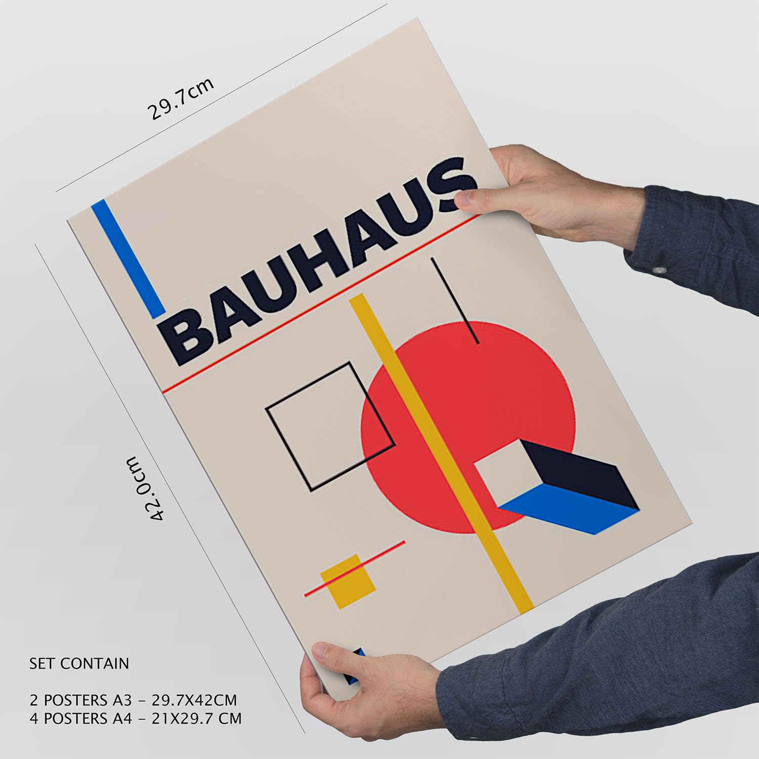 Nacnic Set of 6 Prints in Bauhaus Style 2. Geometric design collection Prints. Aesthetic Decorative Printss for your living room bedroom - Image 4