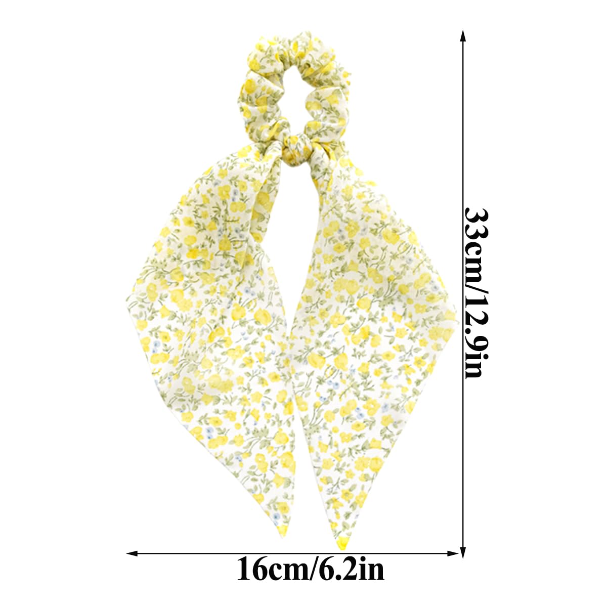 6 PCS Bow Hair Ties Elastic Hairband Long Ribbon Ponytail Scrunchies Floral Hair Scarf Ponytail Holder Bow Scrunchies Hair Accessories Multicolor For Women and Girls - Image 2