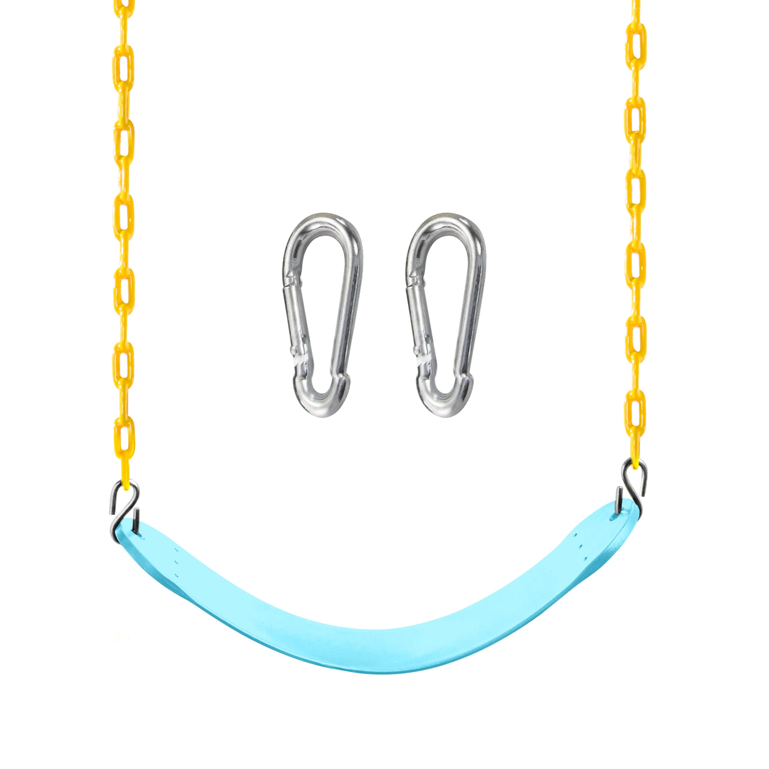 TURFEE Swing for Outdoor Swing Set - Pack of 1 Seat Replacement Kit with Heavy Duty Chains - Backyard Swingset Playground Accessories for Kids (Blue 2)