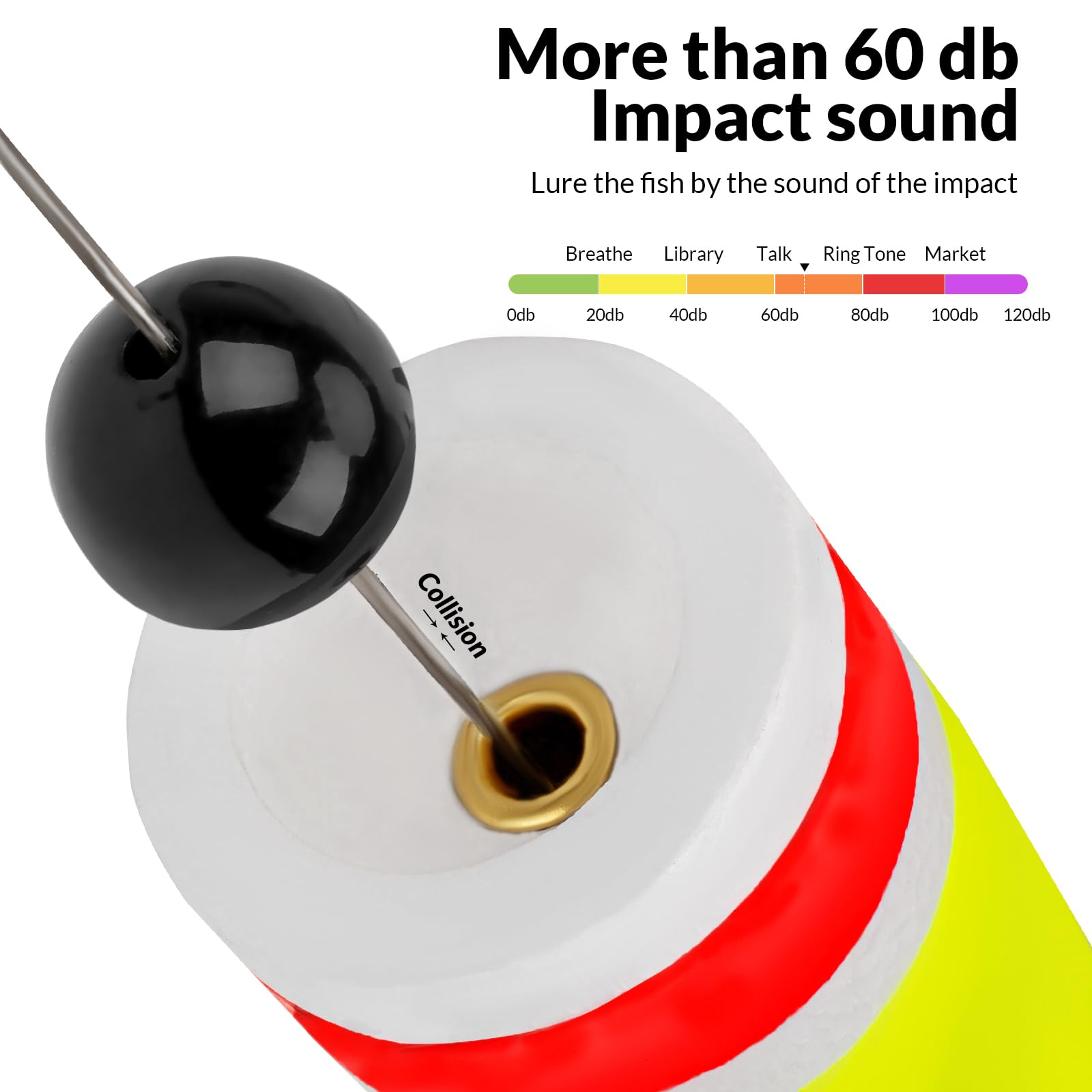 THKFISH Fishing Bobbers Fishing Floats Weighted Bobbers for Fishing Popping Cork Float Rig Rattle Popping Cork Weighted Popping Floats Saltwater Fishing Tackle MIX-3-7IN-5PCS