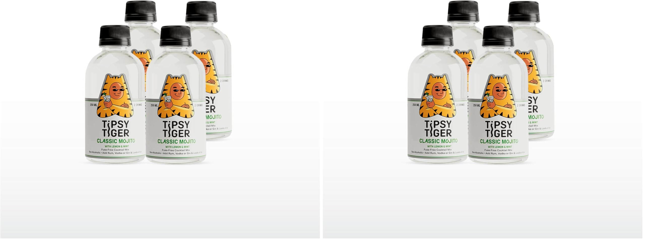 Tipsy Tiger Classic Mojito with Lemon & Mint, Fuss-Free Cocktail Mixer | 250ML (Pack of 8) | Makes 8 Drinks | Less than 5% added sugar-image-7