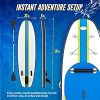 Vista 5 de Blue Water Toys Kit de tabla de remo inflable Crossover de pie o kayak: bomba, mochila, correa de bobina, paletas, asiento desmontable, límite