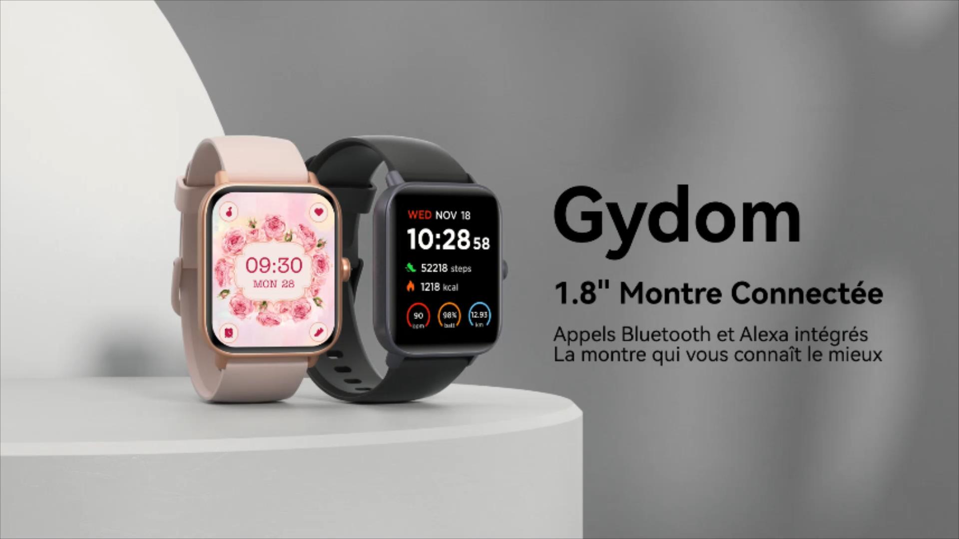 Montre Connectée Femme Avec Appel Bluetooth & Alexa - Smartwatch 1.8" SpO2, Rythme Cardiaque, Sommeil IP68