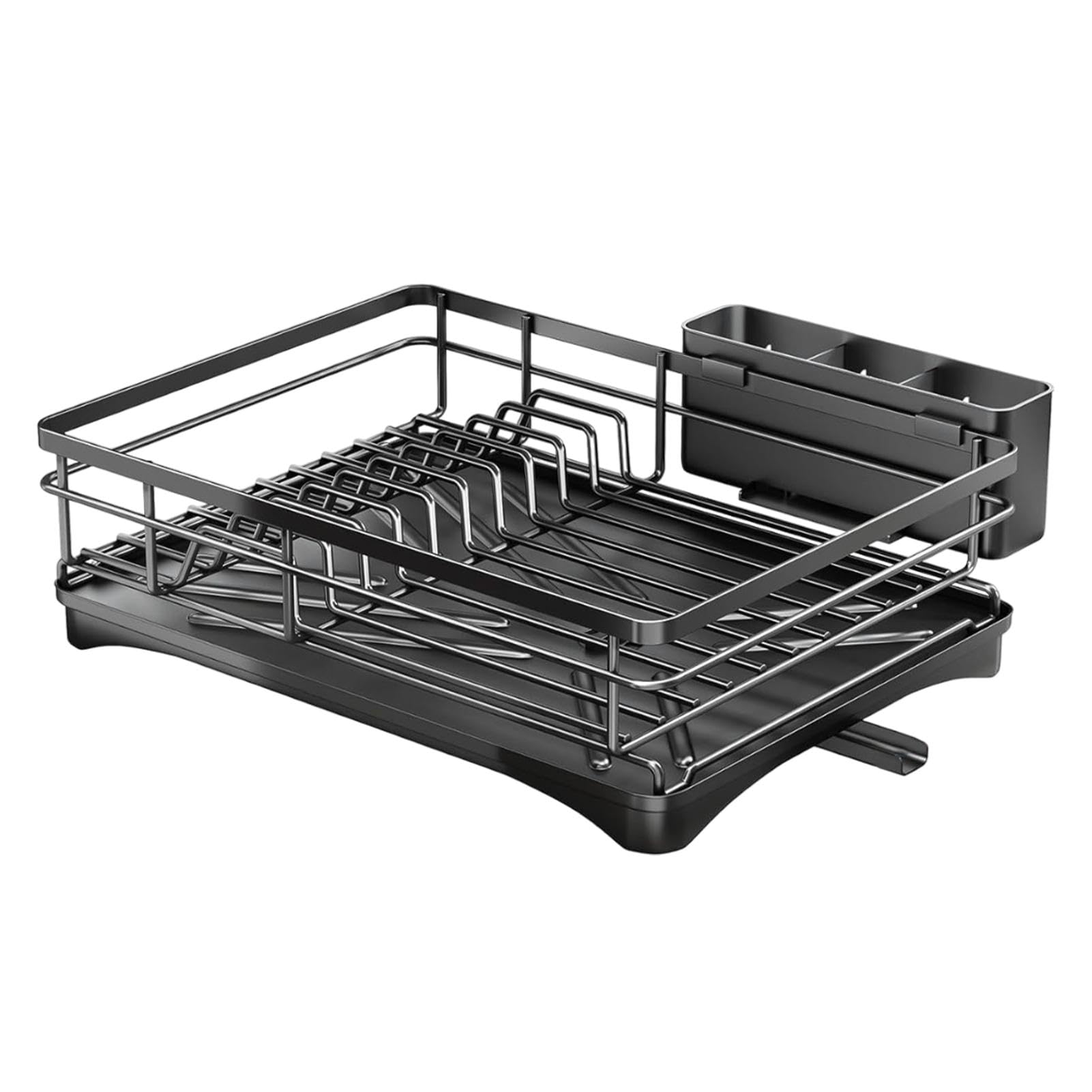 GLJTUO Rustproof Dish Drying Rack - Sink Drainer with Utensil Holder | Kitchen Dish Drainer Rack | Draining Board for Effortless Drying | Space-Saving Kitchen