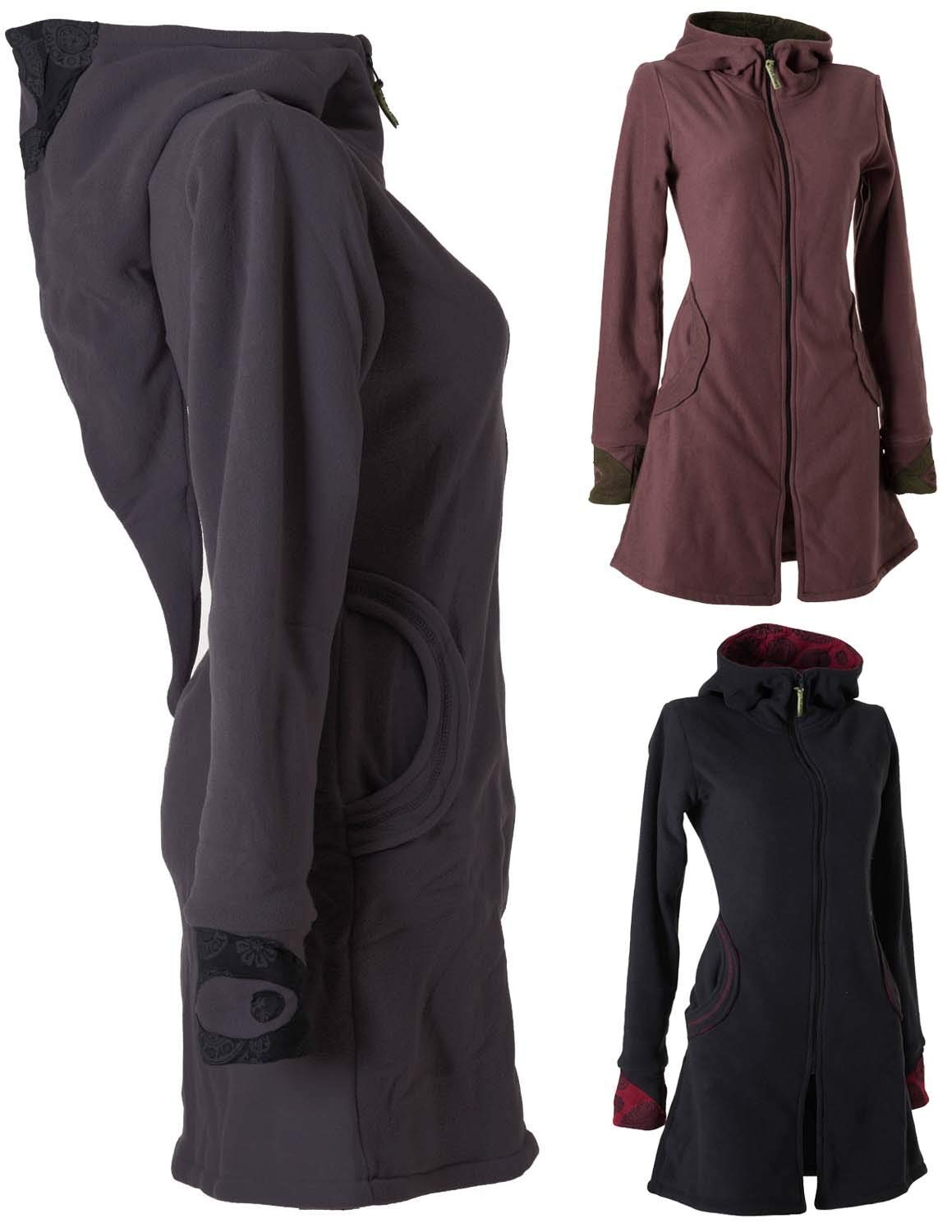 Vishes - Alternative Bekleidung - Warmer Elfen Kurzmantel mit Zipfelkapuze
