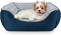 Vista 21 de JOEJOY - Cama rectangular para perro grande, mediano, pequeño, cachorro, sofá cama ortopédico lavable, suave, transpirable, duradera, calmante, Beige