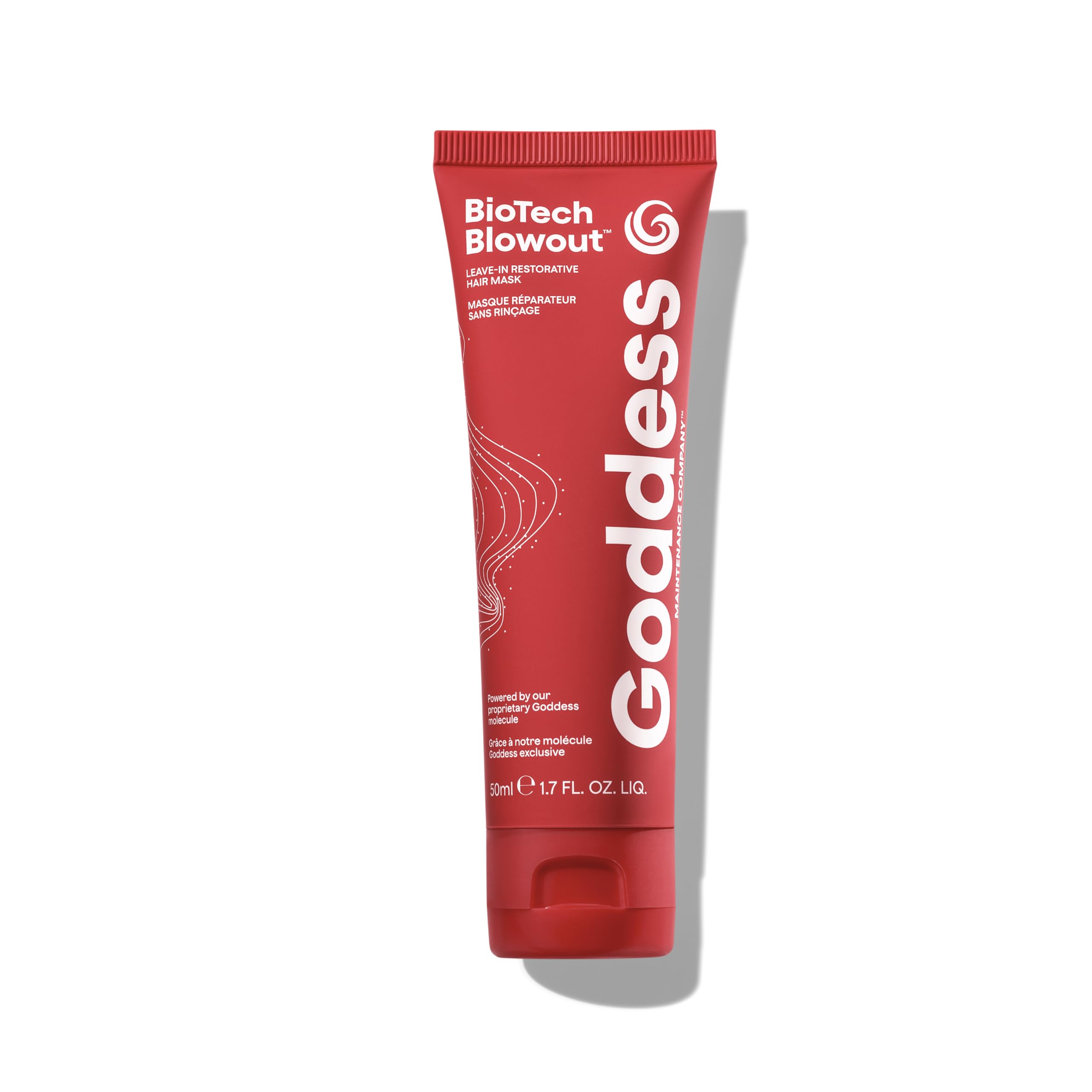 Masque capillaire sans rinçage pour cheveux abîmés (50 ml) – protection thermique BioTech jusqu’à 230°C avec molécule Goddess – soin reconstructeur effet blowout à base de protéines – Anti-frisottis
