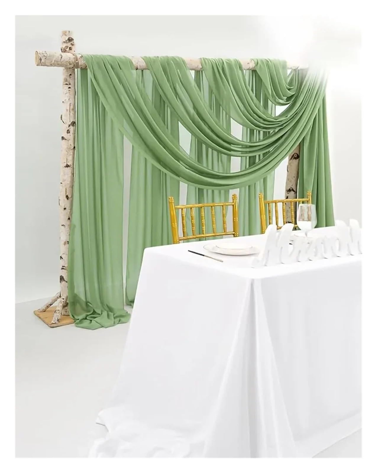 Chiffon-Drapierstoff für Hochzeitsbogen, transparenter Hintergrund für Zeremonie, Dekoration (schwarz, 70 x 800 cm), elegante Party-Dekoration, Hochzeitsvorhänge, Event-Styling, 2 Stück