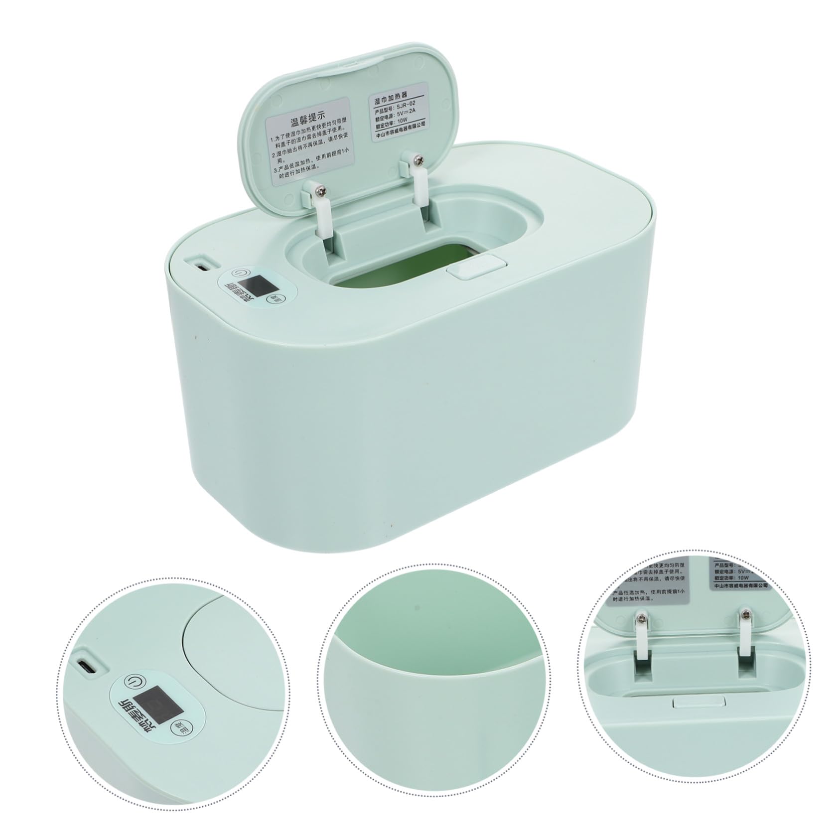 Ipetboom Máquina de Toallitas Térmicas Portátil Pantalla LED y Alimentación USB para Cambio de Pañales en Exteriores, Material Pp Seguro