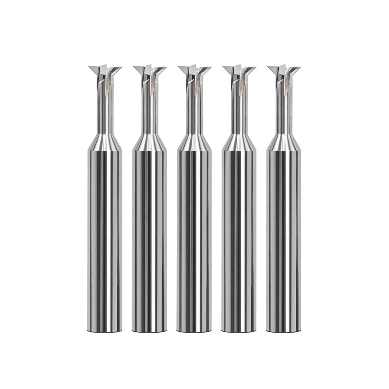 Fresa de cola de milano 5 unids/set fresa de cola de milano de carburo herramienta CNC 45 °/60 ° acero de tungsteno for Metal(D5*D6*45°*Φ2.5 * 10*L50 for AL)