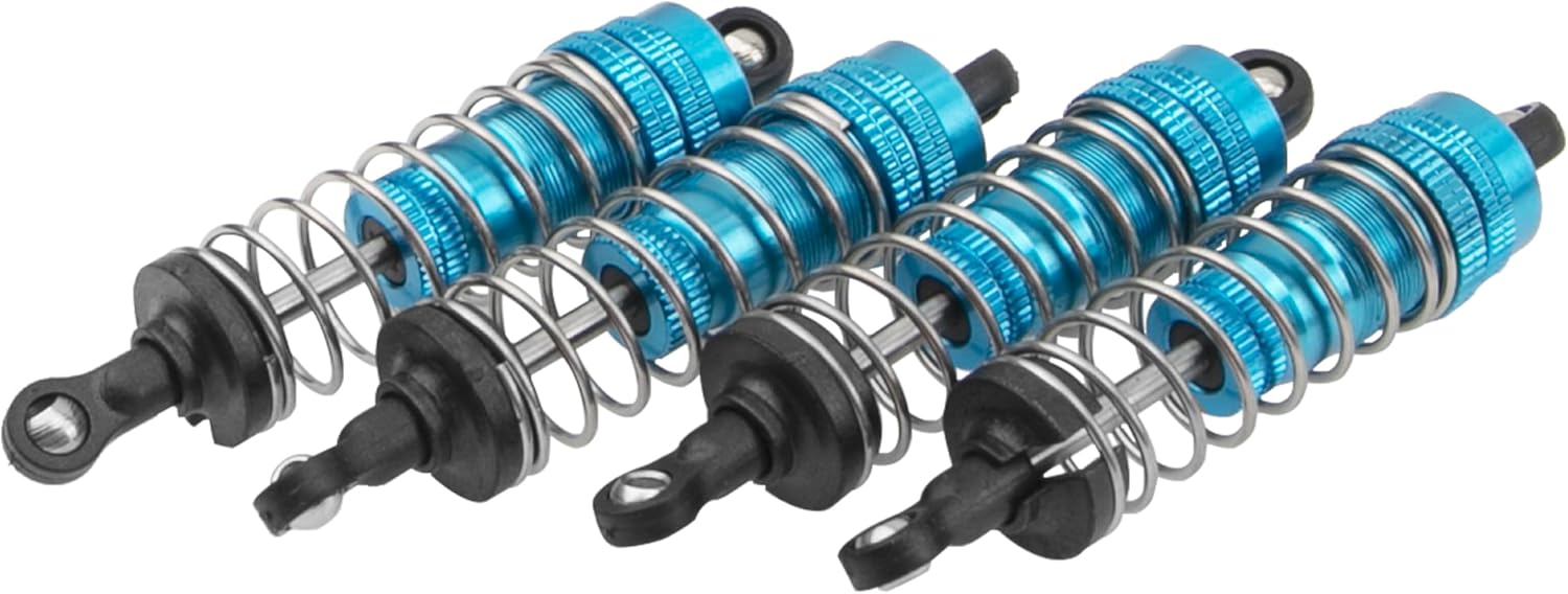 4Pack Vgoohobby 144001 Shock Absorber Damper Suspension Shocks Upgrade Parts Compatible with WLtoys 144001 124018 124019 1/14 RC Car Buggy (Blue)