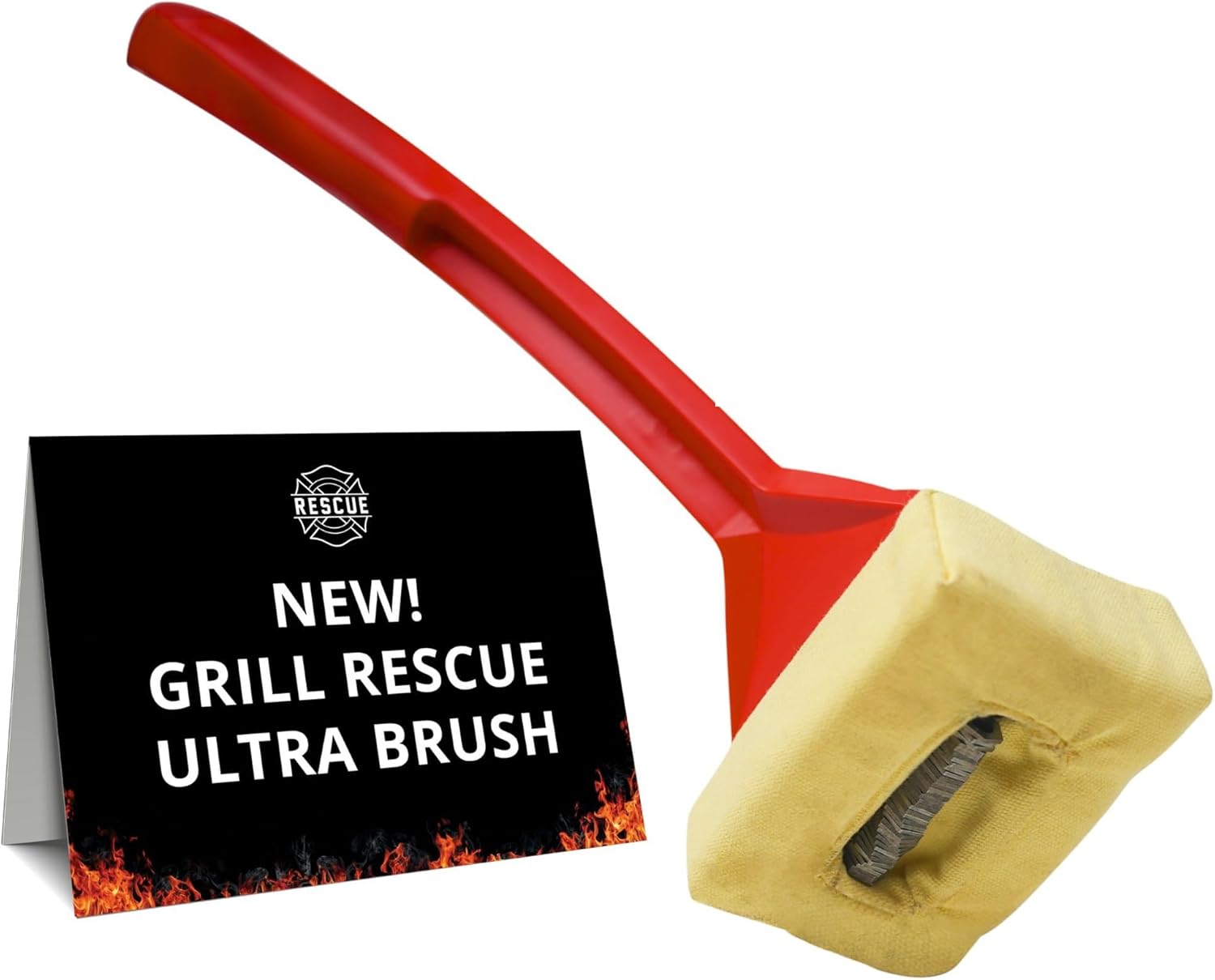 Grill Rescue BBQ Replaceable Cleaning Head, Bristle Free Grill Brush- Durable and Unique Grill Tools for Cast Iron or Stainless-Steel Grates, Barbecue Cleaner (Ultra)
