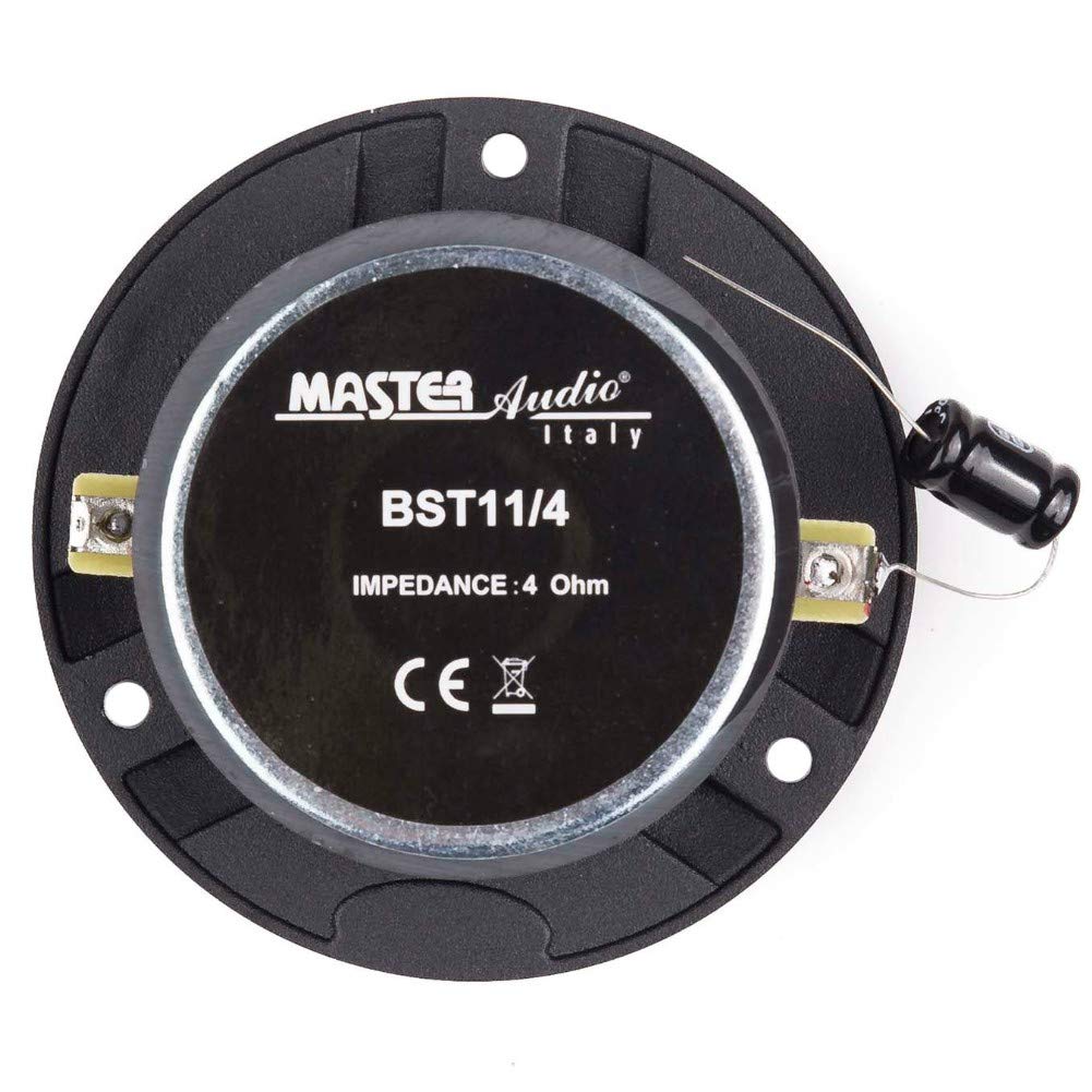 MASTER AUDIO 2 Super Tweeter BST11/4 BST 11/4 con 175 vatios rms y 350 vatios máx con 9,80 cm diámetro 98 db 4 ohmios con 3,70 cm Profundidad, por par