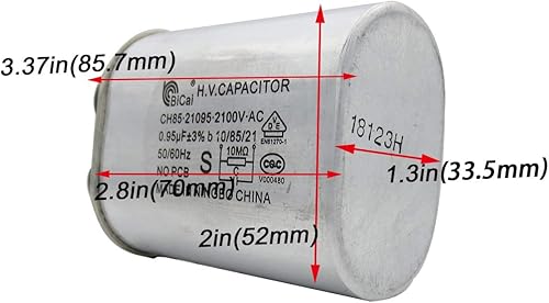 Miniatura 4 de Meter Star Reemplazo de condensador de microondas 2100V 0.95uf compatible con el 99% de las marcas de hornos de microondas domésticos, pin de