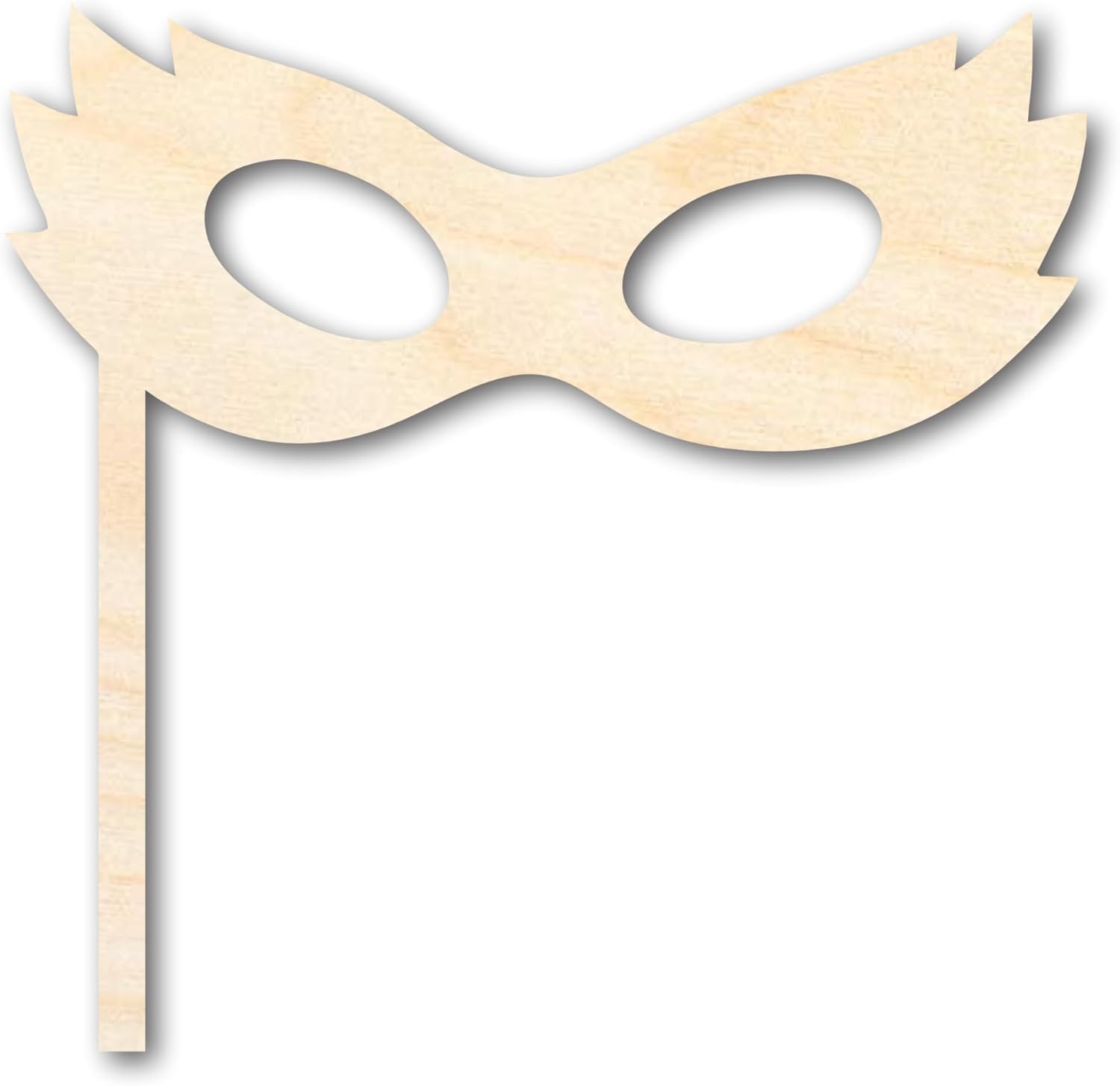 Unfinished Wood Stick Mask Shape | Mardi Gras | DIY Craft Cutout | up to 46" DIY 30" / 3/4"