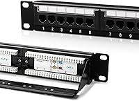 ZoeRax Cat6 24-Port 1U Rackmount Patch Panel with Built-in Cable Management - Gigabit Ethernet, 110 Punch Down, UTP Network Panel