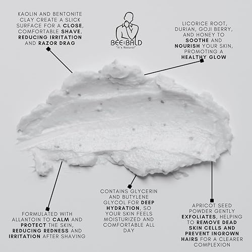 Miniatura 5 de Bee Bald SCRUB Exfoliante Pre-afeitado para limpieza profunda y eliminación de la suciedad que obstruye los poros, aceite y seca la piel escamosa.