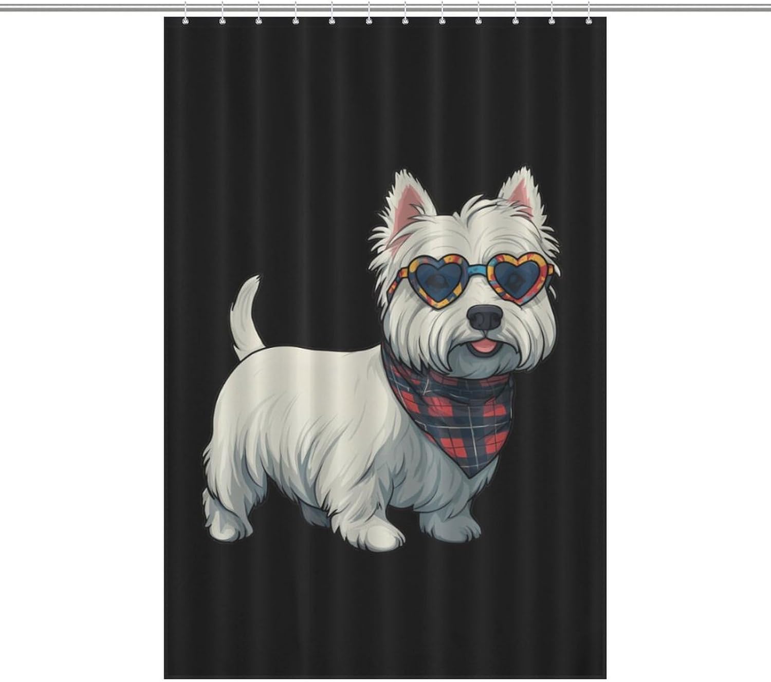 Westie Dog Shower Curtain 46.85x70.87Inch（119x180cm） Polyester Bath Curtain Shower Curtains Printed Decorative