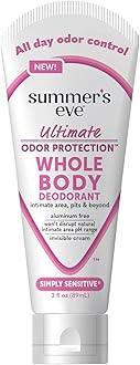 Simply Sensitive Whole Body Deodorant for Women, Aluminum-Free Ultimate Odor Control Cream, 3 Oz