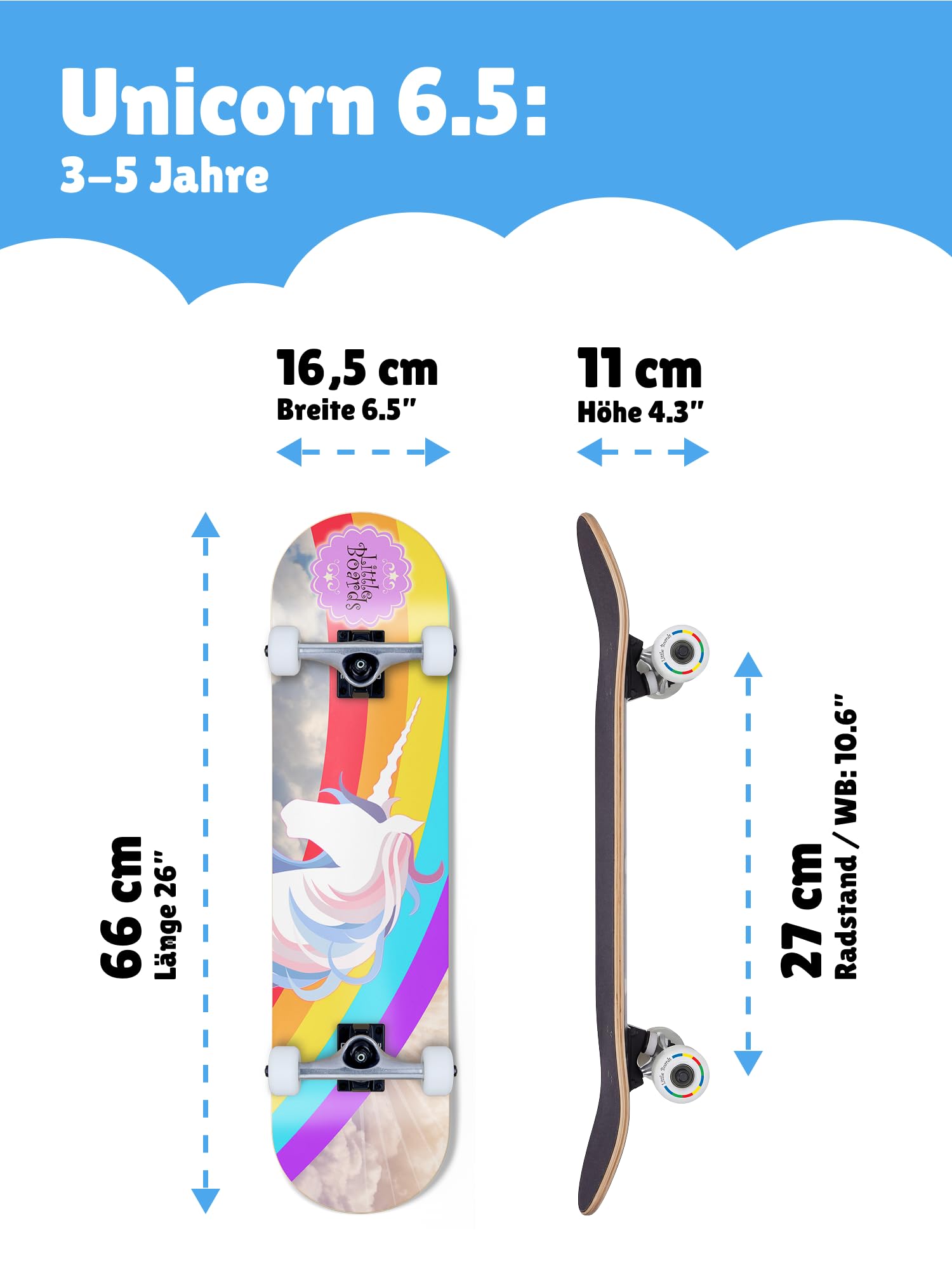 Skateboard Kinder ab 3 Jahre - Komplettboard für Anfänger 3-11 Jahre, hochwertiges Kinderskateboard aus 7-Lagen Ahorn, ABEC 5 Kugellager, rutschfestes Griptape