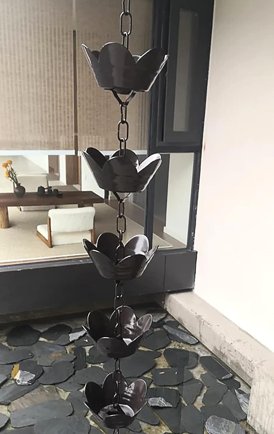 Rain Chain,Rain Chain Rain Chains for Eaves Gutters Outlet, Petals Rain Collector Gutter Chain, Outdoor Decorative Rainwater Diverter Aluminum,