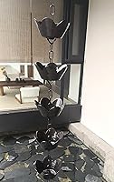 Vista 3 de Rain Chain Rain Chains for Eaves Gutters Outlet, Petals Rain Collector Gutter Chain, Outdoor Decorative Rainwater Diverter Aluminum, Customized