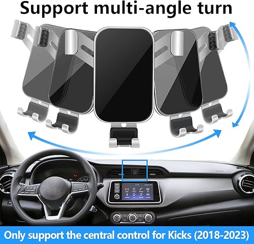Miniatura 4 de Soporte de teléfono de coche para Nissan Kicks 2018 2019 2020 2021 2022 2023 2024 S SV SR Auto Interior Accesorios Mejor Teléfono Celular Soporte de