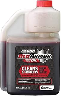 Echo Products 6550006 Red Armor Oil Mix 2-Cycle2-Stroke High Performance, Semi-Synthetic, Clean and Protect Against Carbon Build Up, Outdoor Power Equipment Engine Formula 16 fl oz (1 Pack)