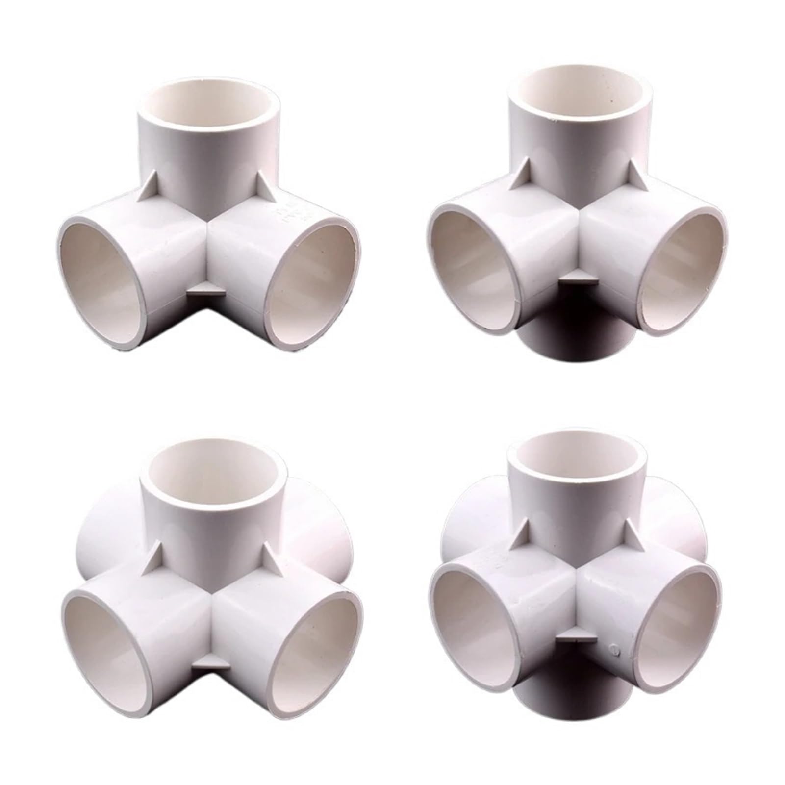 Connettori for tubi di irrigazione, raccordi tridimensionali, for telaio idroponico, 3/4/5 vie, 50 mm, bianchi, a croce, a 6 vie(6 ways joint,Inner Dia 50mm(5pcs))